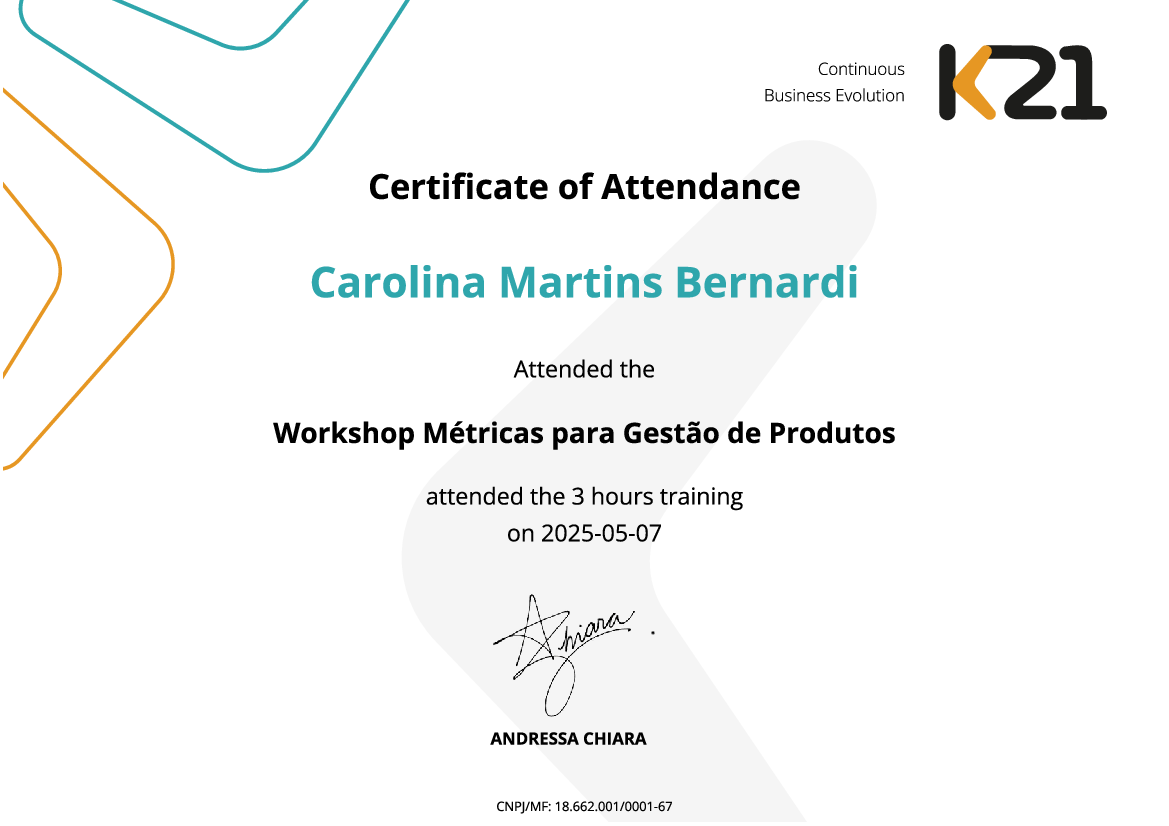 Certificado K21